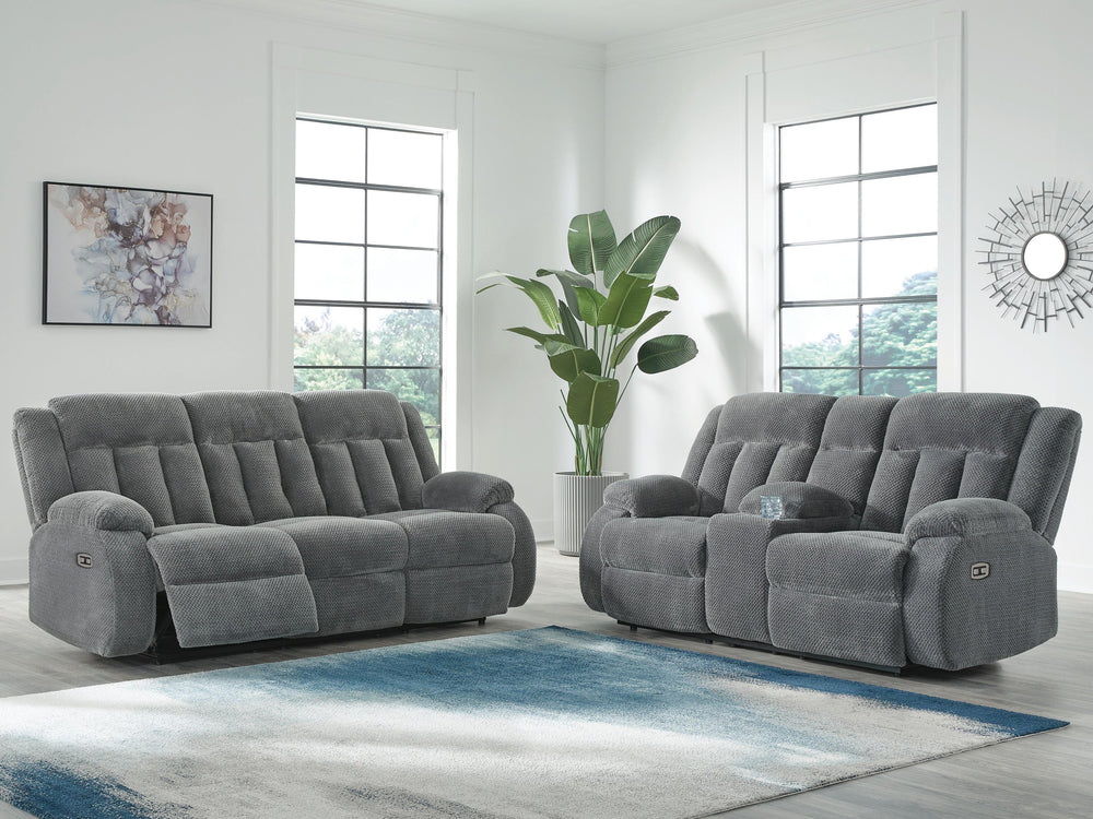Observation Power Reclining Sofa and Power Recliner - Steel (2)