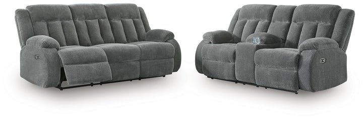 Observation Power Reclining Sofa and Power Recliner - Steel (1)