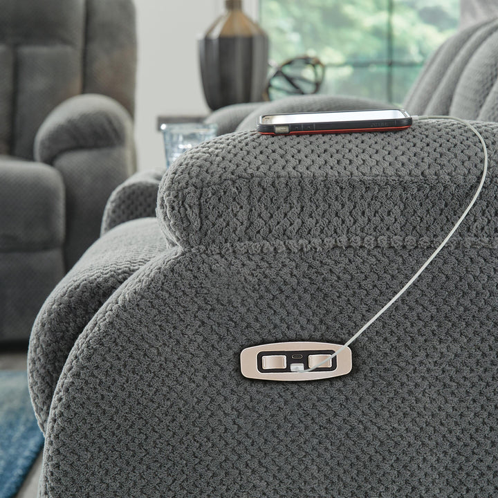 Observation Power Reclining Loveseat with Console - Dark Gray (7)
