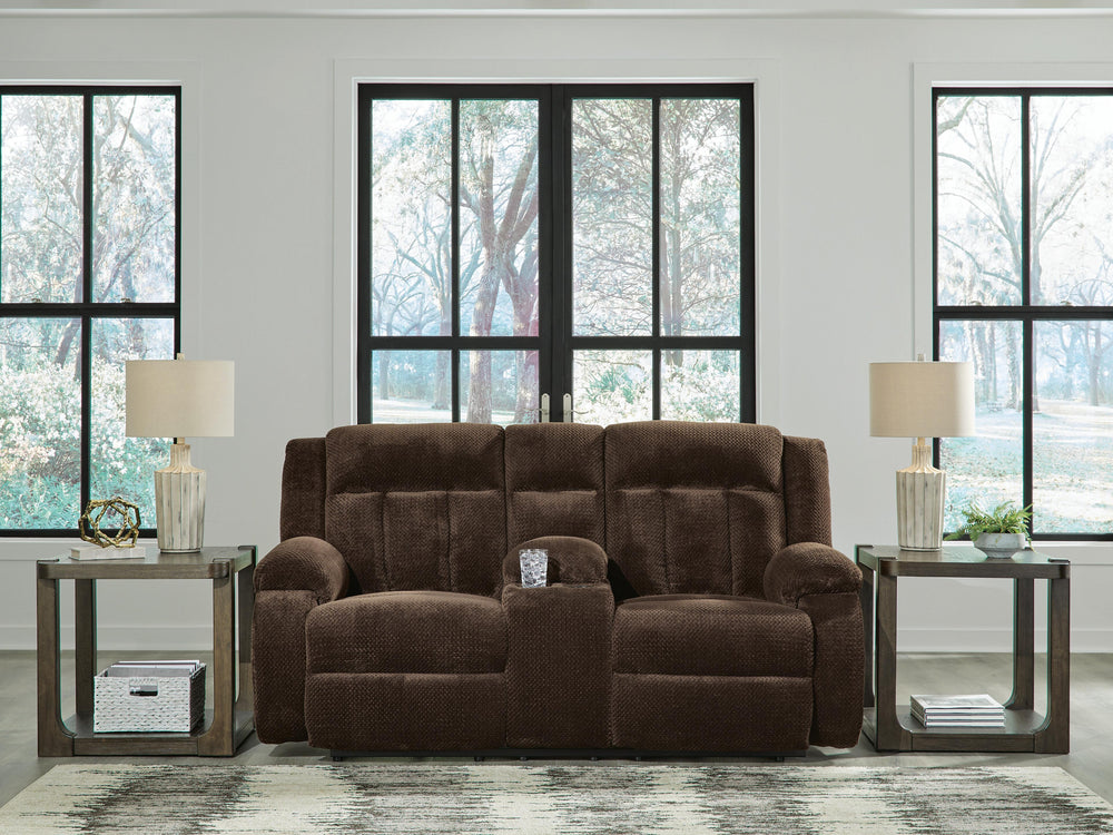 Observation Power Reclining Loveseat with Console - Dark Brown (2)
