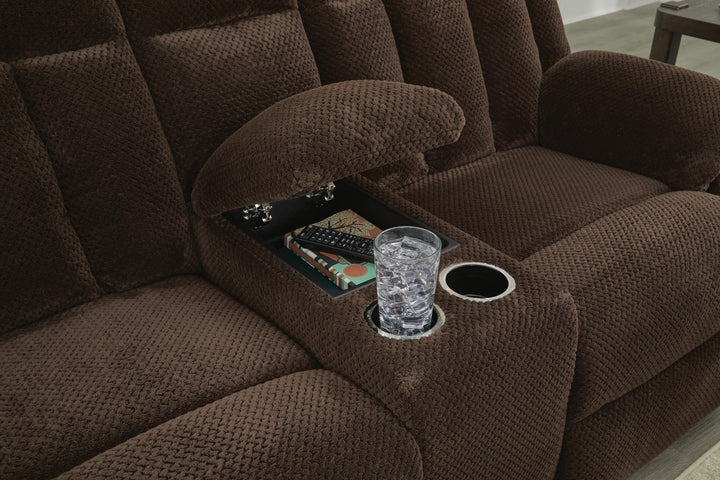 Observation Power Reclining Loveseat with Console - Dark Brown (5)