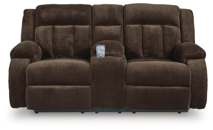 Observation Power Reclining Loveseat with Console - Dark Brown (3)