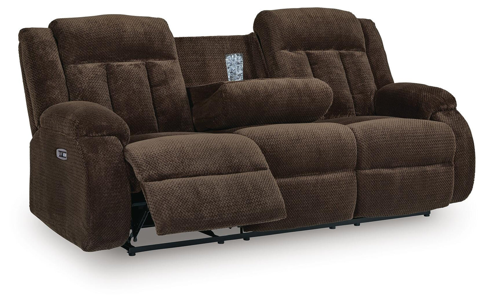 Observation Power Reclining Sofa with Drop Down Table - Dark Brown (1)