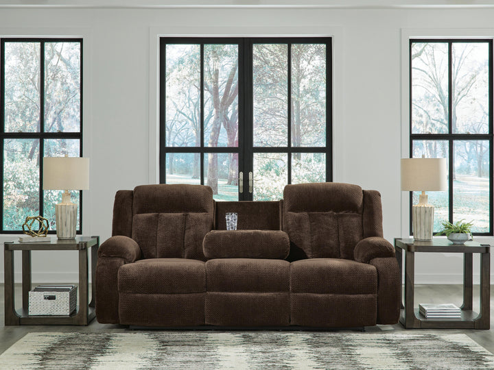 Observation Power Reclining Sofa with Drop Down Table - Dark Brown (6)