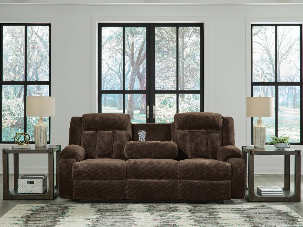 Observation Power Reclining Sofa with Drop Down Table - Dark Brown (6)