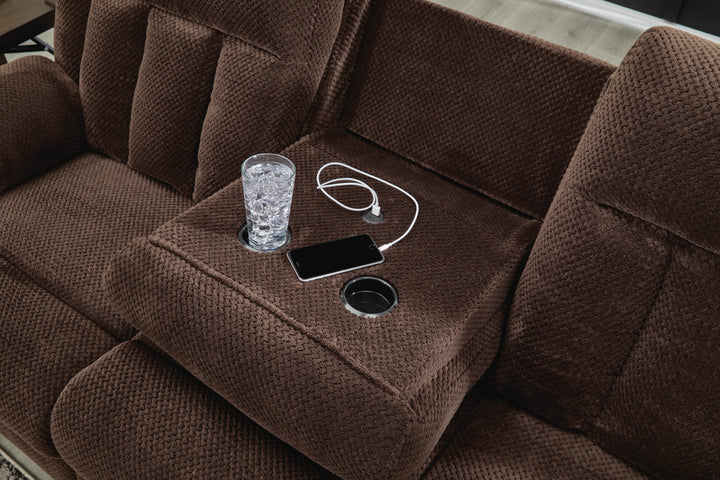Observation Power Reclining Sofa with Drop Down Table - Dark Brown (7)