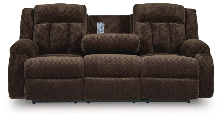 Observation Power Reclining Sofa with Drop Down Table - Dark Brown (4)