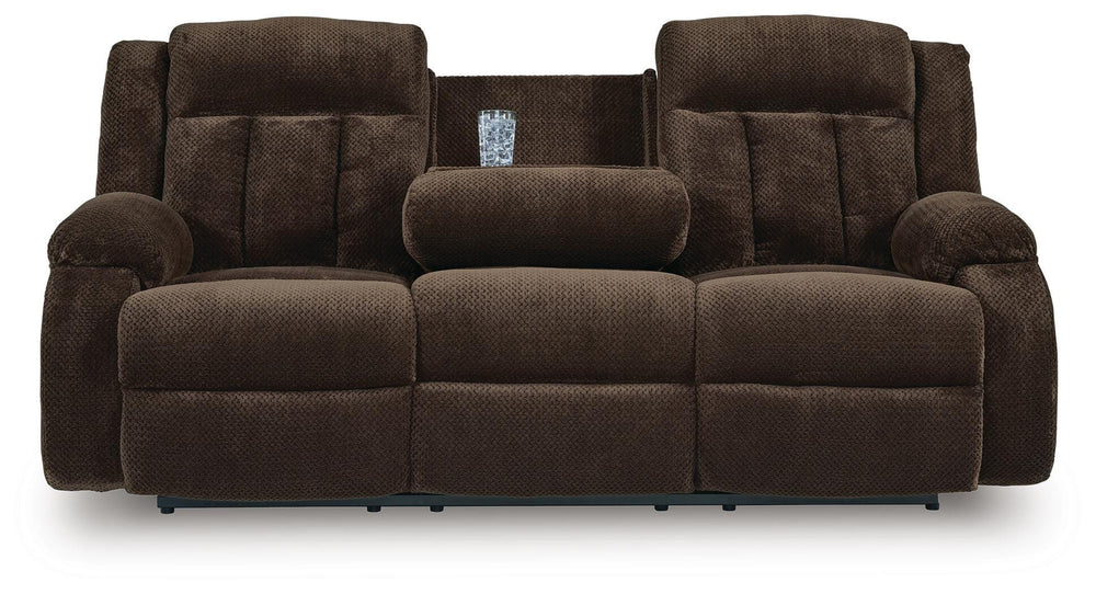 Observation Power Reclining Sofa with Drop Down Table - Dark Brown (4)