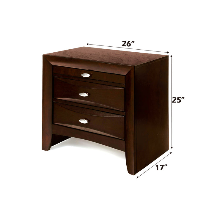 Ireland Nightstand in Espresso - dimensions