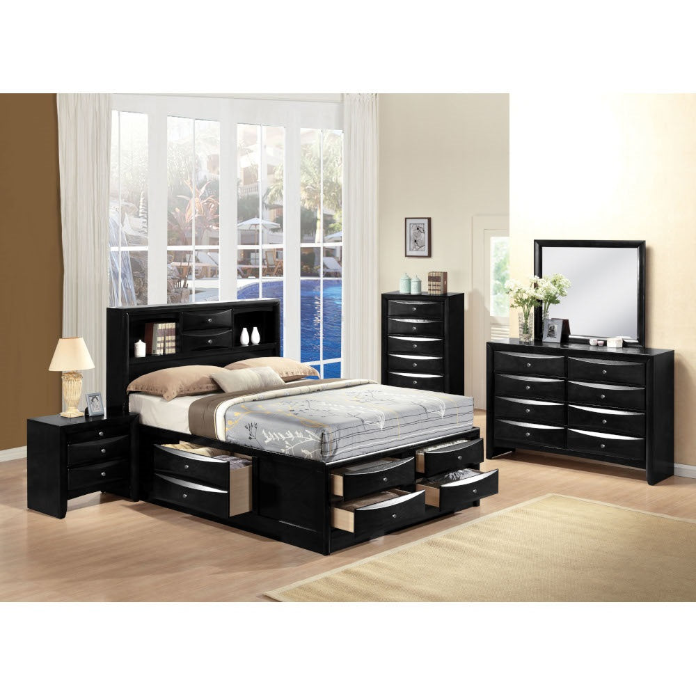 Ireland Full Bed with Storage in Black - lifestyle