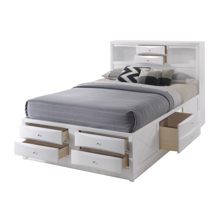Ireland EK Bed with Storage in White