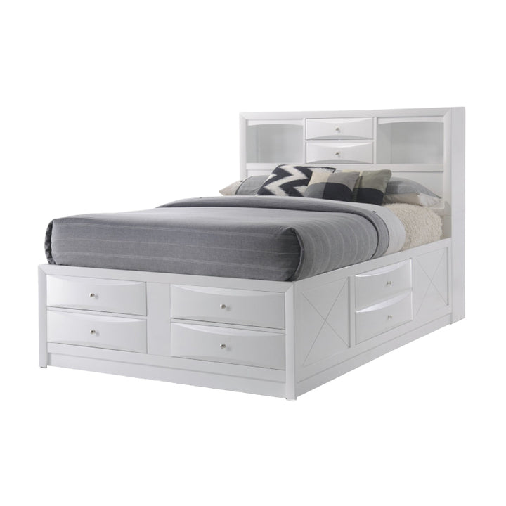 Ireland EK Bed with Storage in White