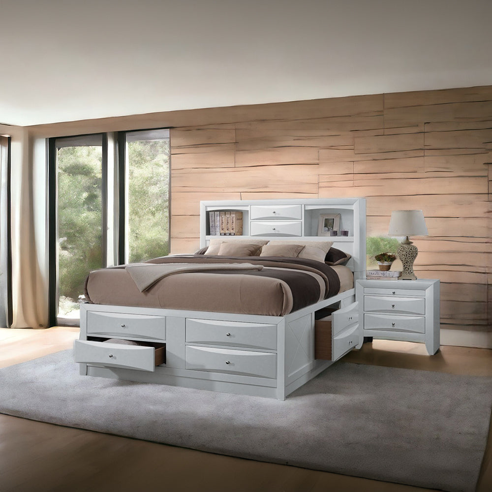 Ireland EK Bed with Storage in White
