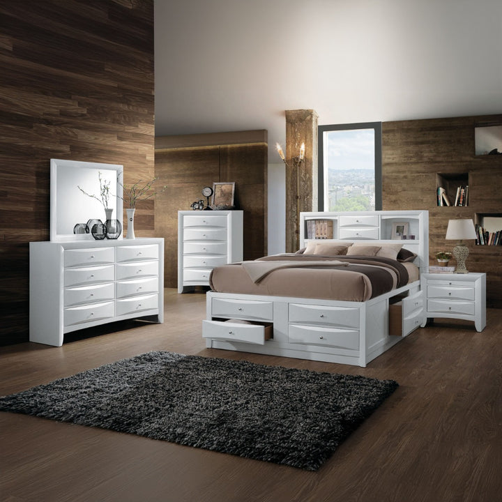 Ireland EK Bed with Storage in White - lifestyle