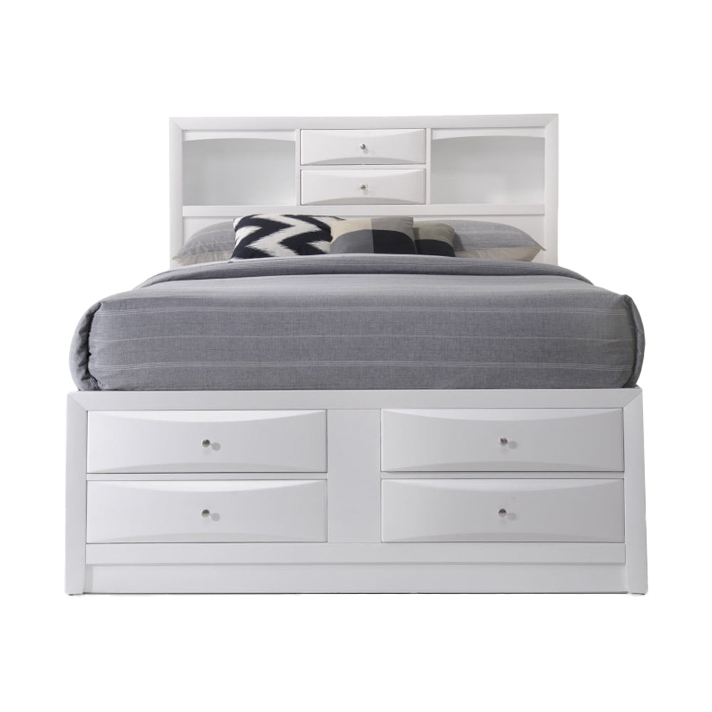 Ireland Queen Bed with Storage in White