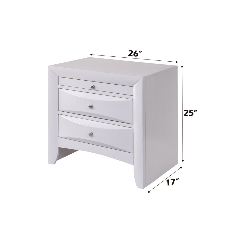 Ireland Nightstand in White - dimensions
