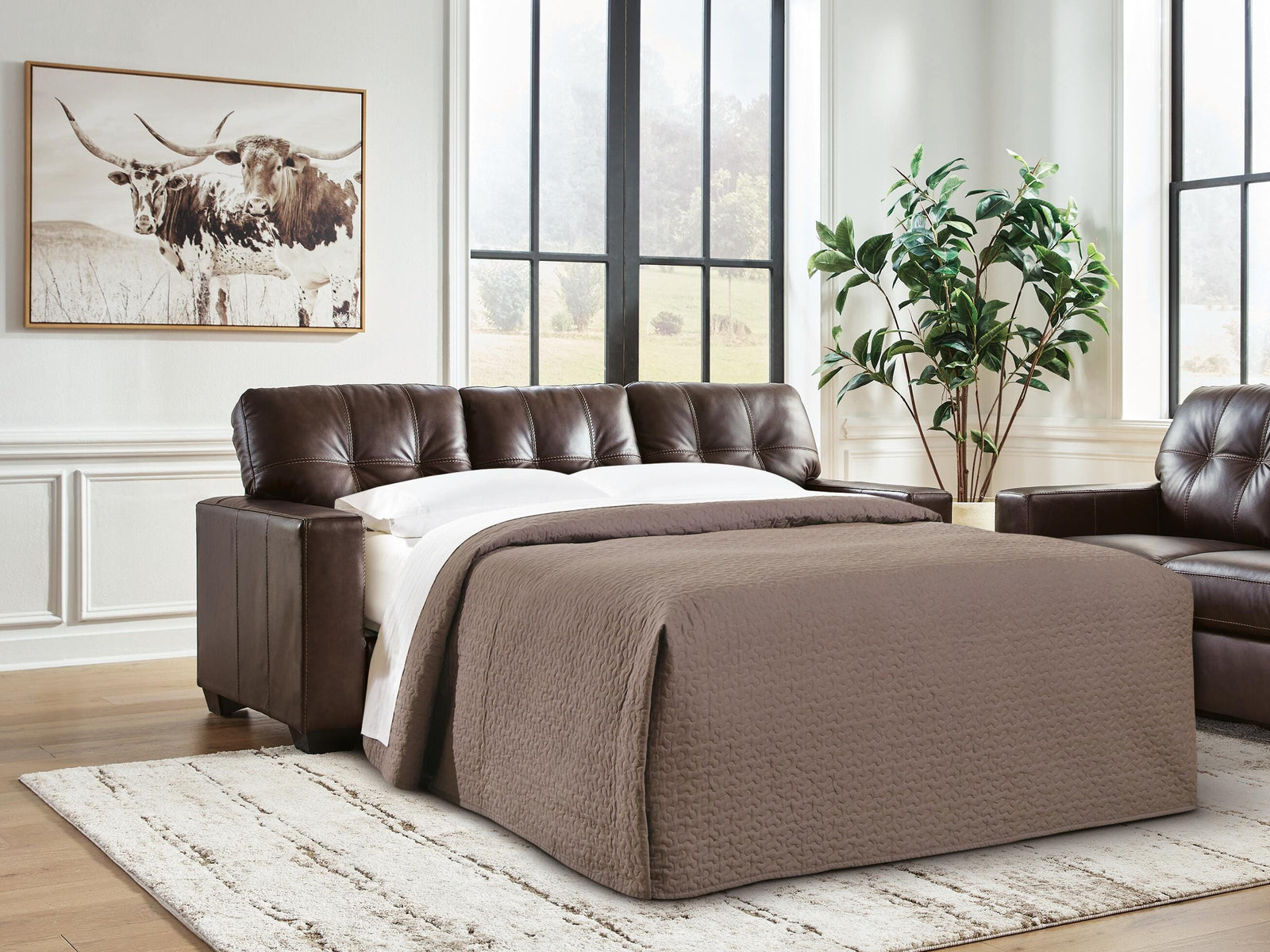 Santorine Queen Sofa Sleeper - Dark Brown (2)
