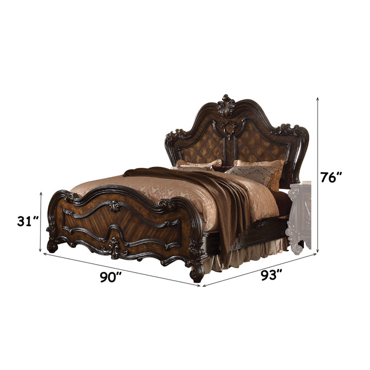 Versailles EK Bed in Cherry Oak - dimensions