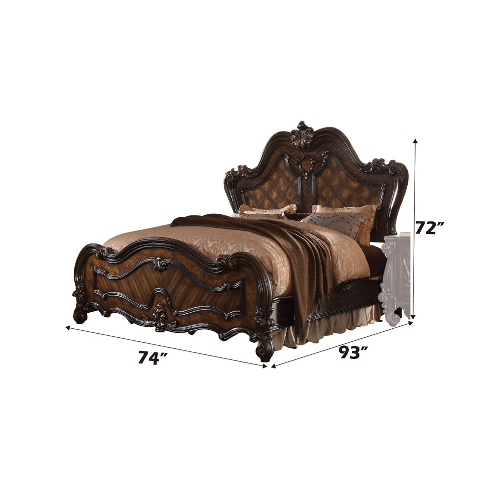 Versailles Queen Bed in Cherry Oak - dimensions