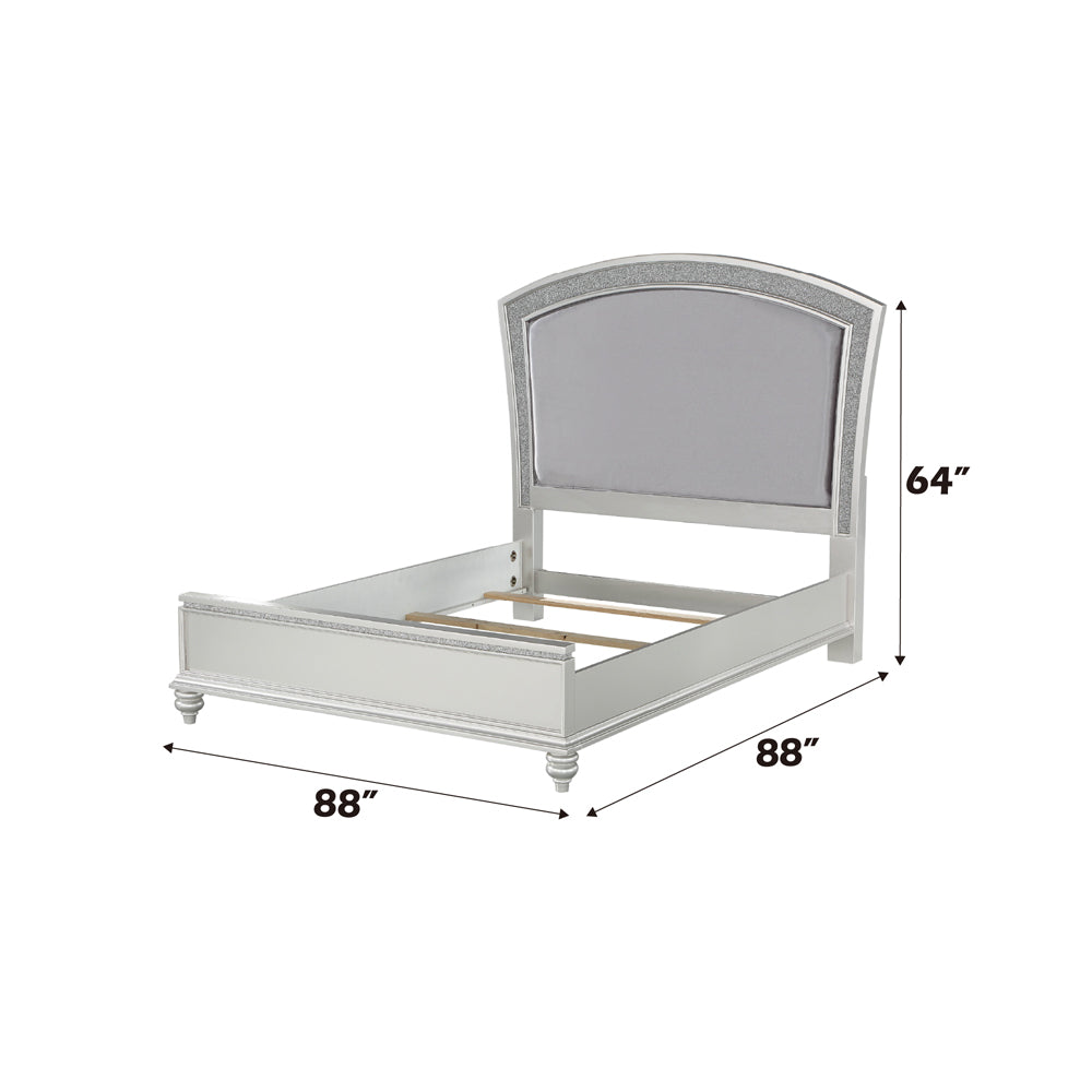 Maverick EK Bed in Fabric & Platinum - dimensions