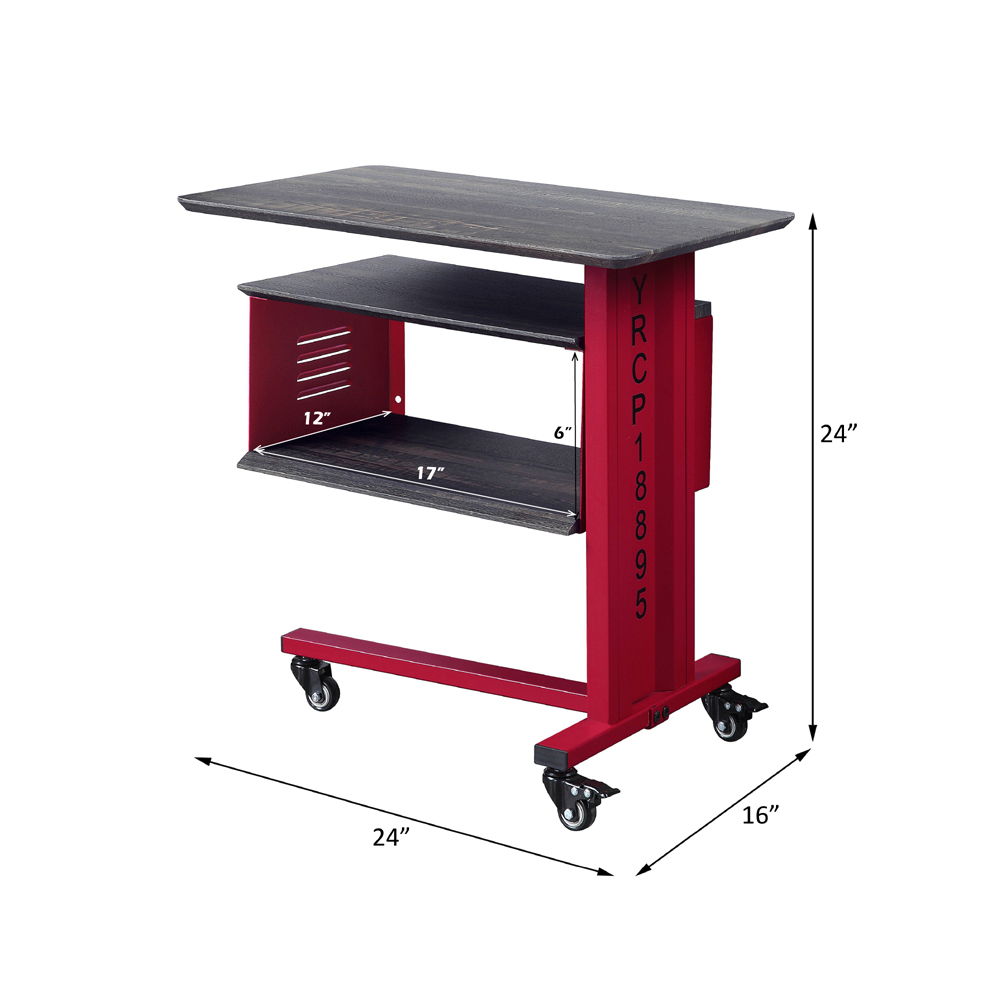 Cargo - Accent Table With Wall Shelf - Red