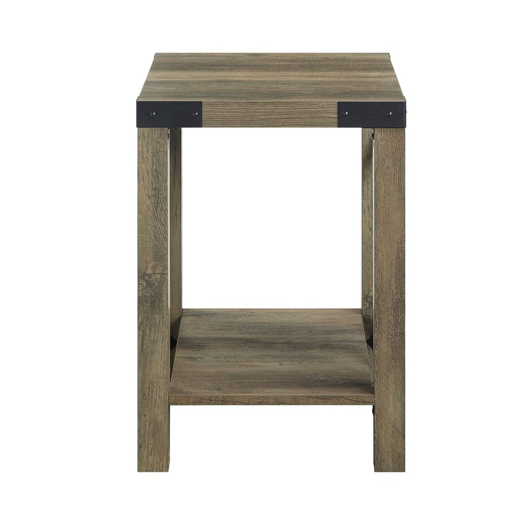 Abiram - End Table - Rustic Oak