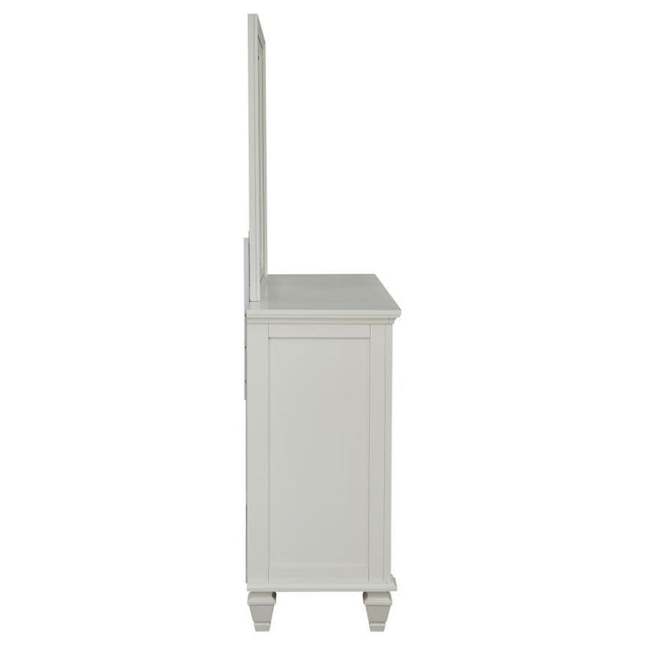 Sandy Beach - 11-Drawer Dresser With Mirror - Cream White