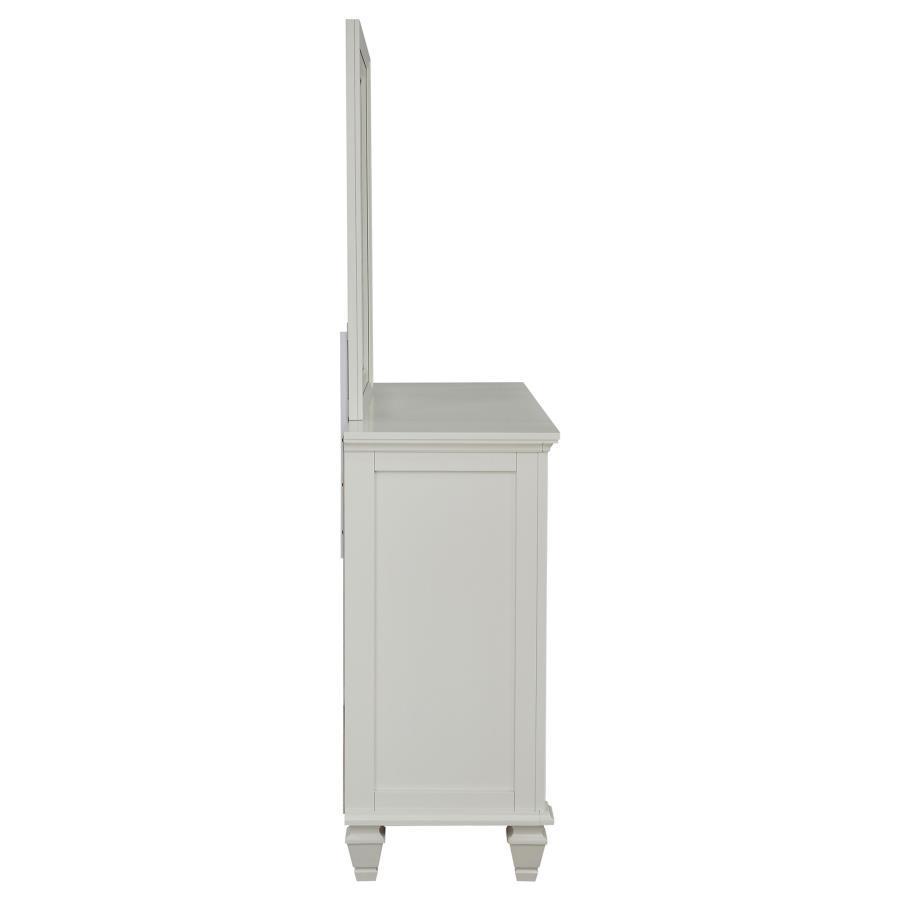 Sandy Beach - 11-Drawer Dresser With Mirror - Cream White