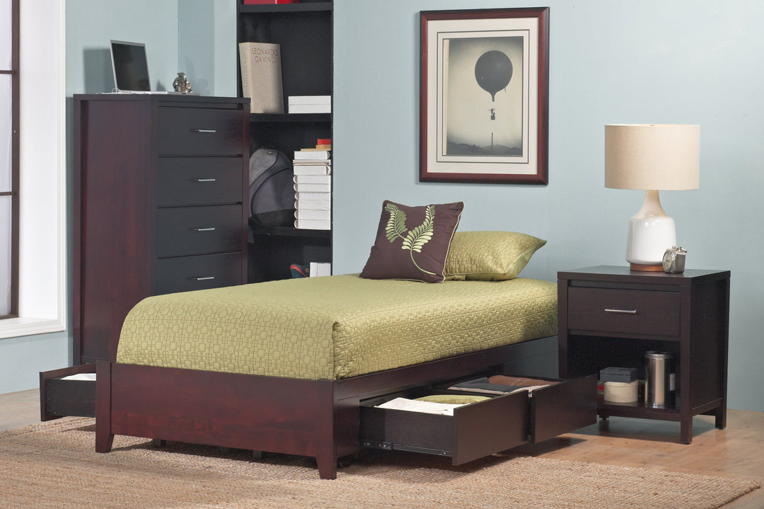 Modus Furniture Sp23D5 Simple Wood Storage Bed In Espresso