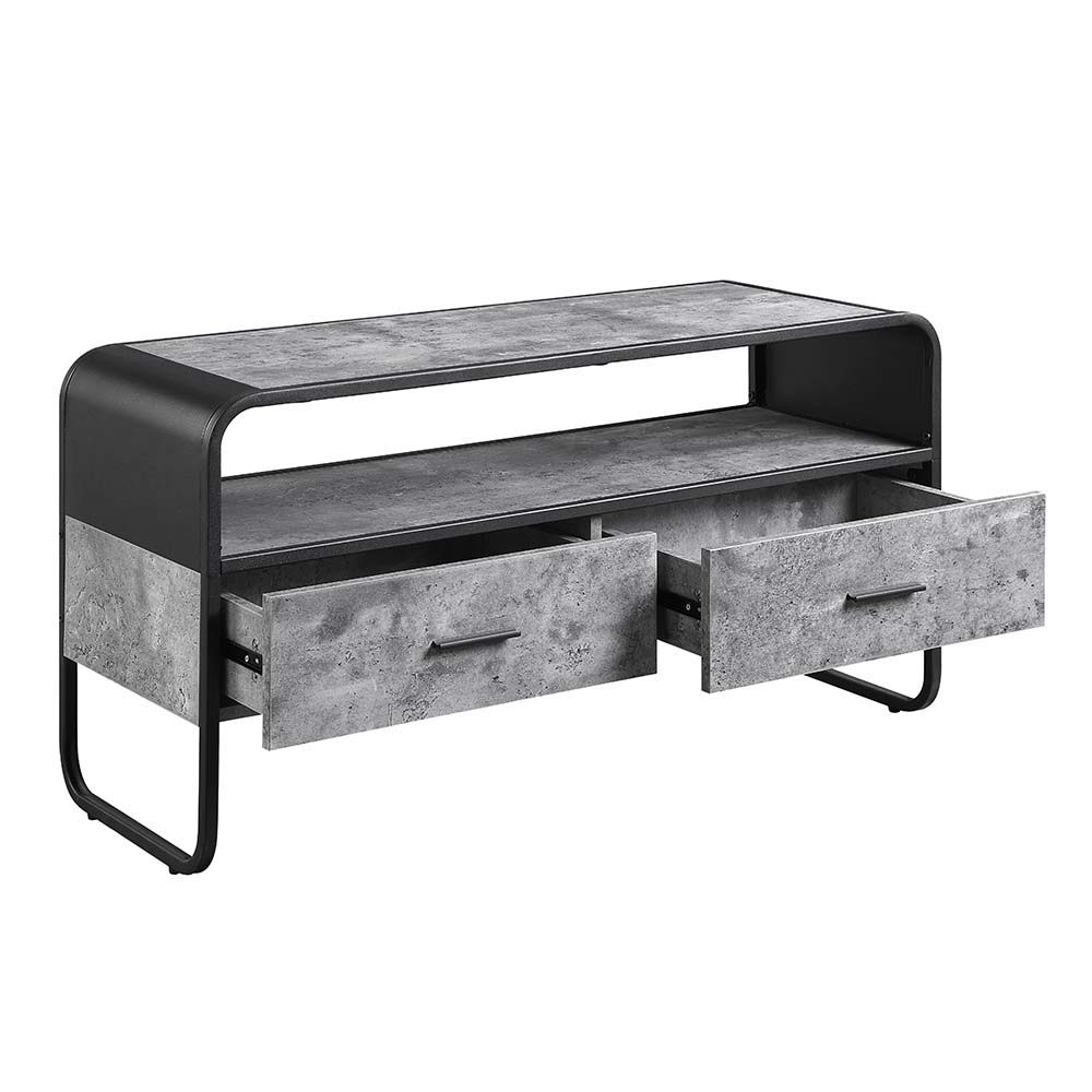 Raziela - 22" TV Stand - Concrete Gray & Black