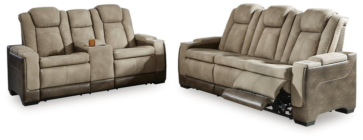 Next-Gen Durapella Power Reclining Sofa and Loveseat - Sand (2)