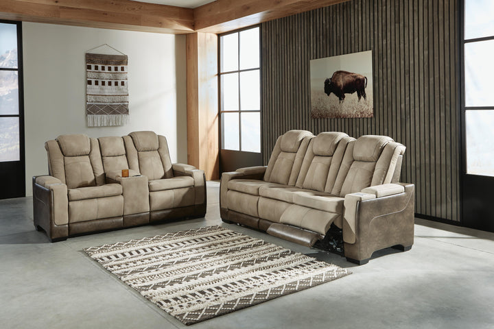 Next-Gen Durapella Power Reclining Sofa and Loveseat - Sand (1)