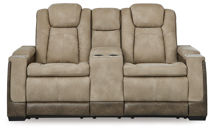 Next-Gen Durapella Power Reclining Loveseat with Console - Sand (3)