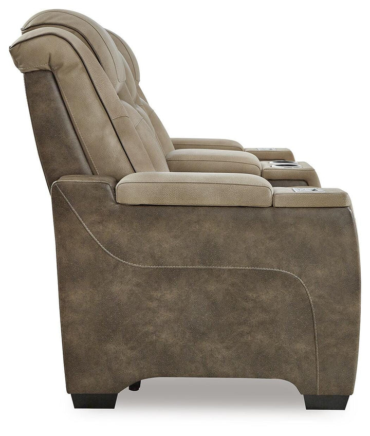 Next-Gen Durapella Power Reclining Loveseat with Console - Sand (5)