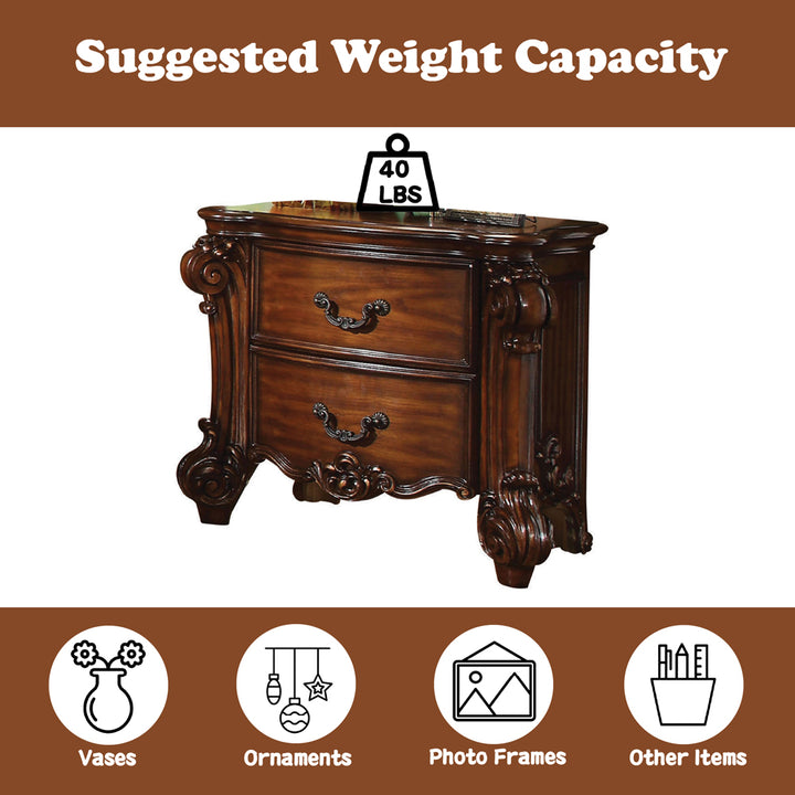 Vendome Nightstand in Cherry - features
