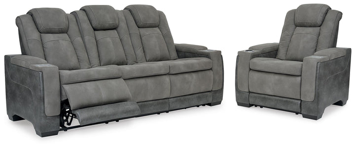 Next-Gen Durapella Power Reclining Sofa and Power Recliner - Slate (1)