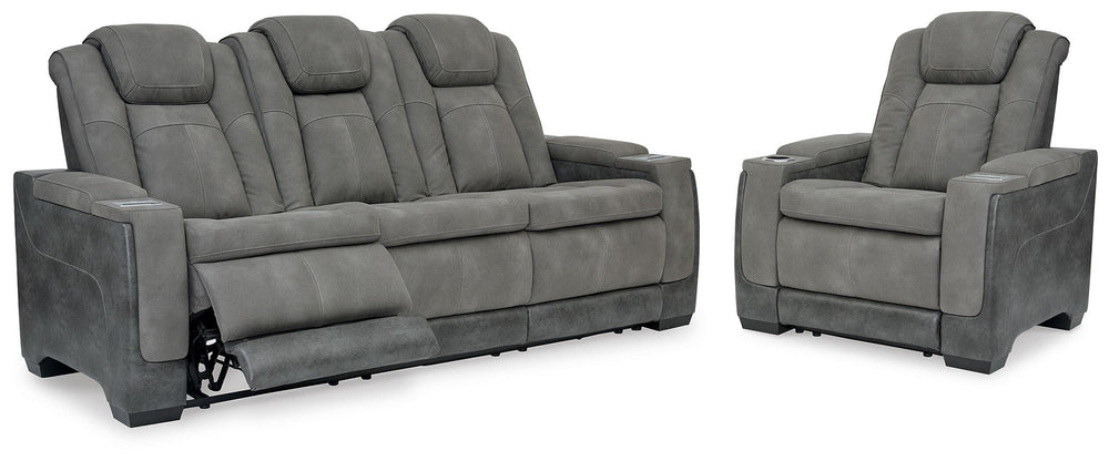 Next-Gen Durapella Power Reclining Sofa and Power Recliner - Slate (1)