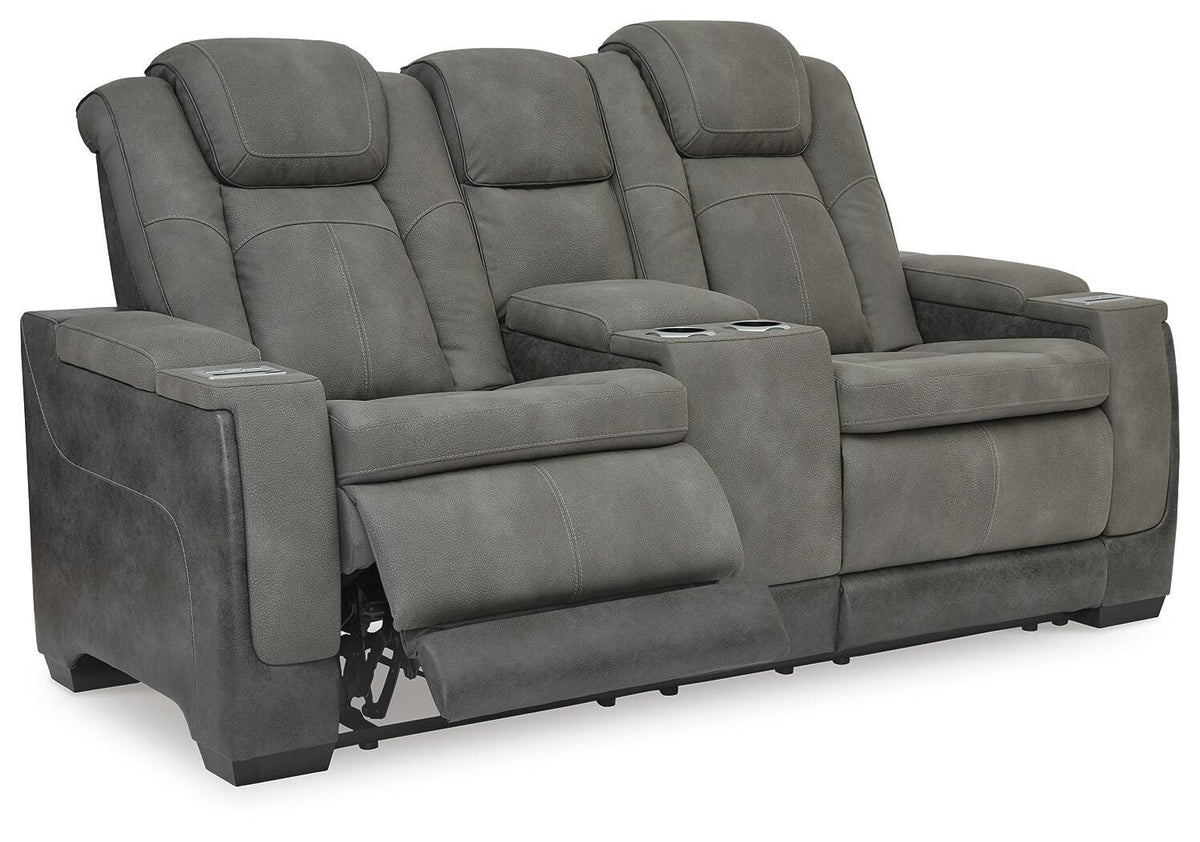 Next-Gen Durapella Power Reclining Loveseat with Console - Slate (1)