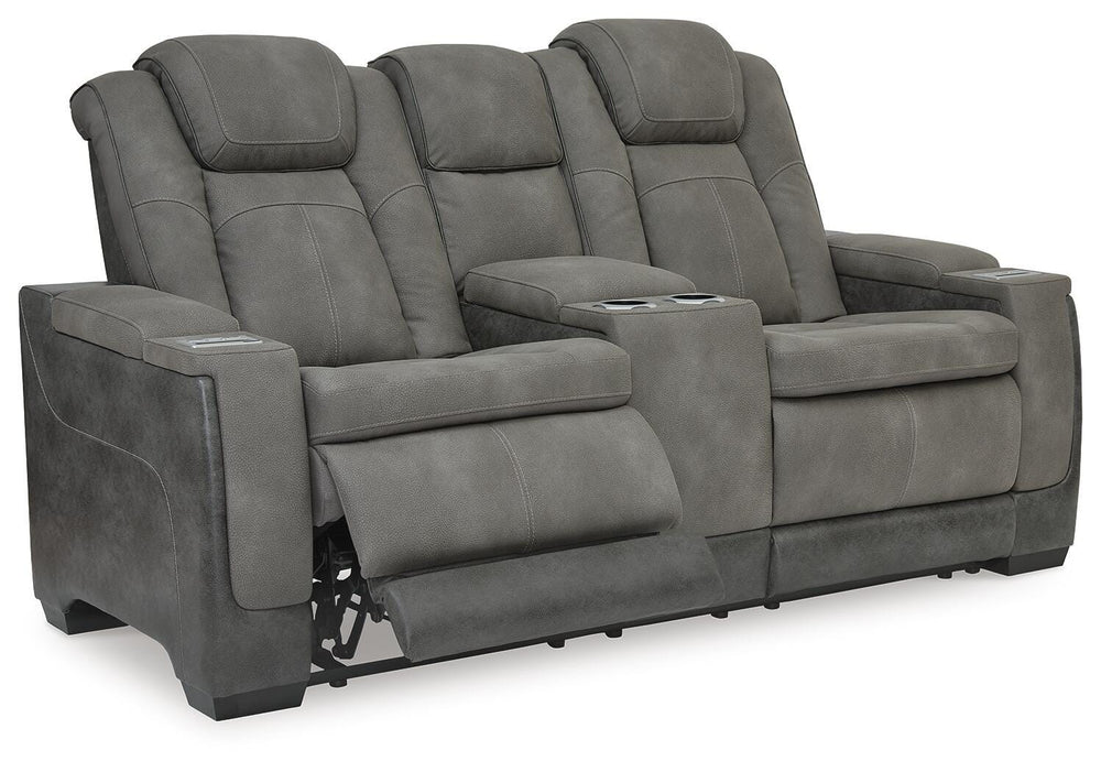 Next-Gen Durapella Power Reclining Loveseat with Console - Slate (1)