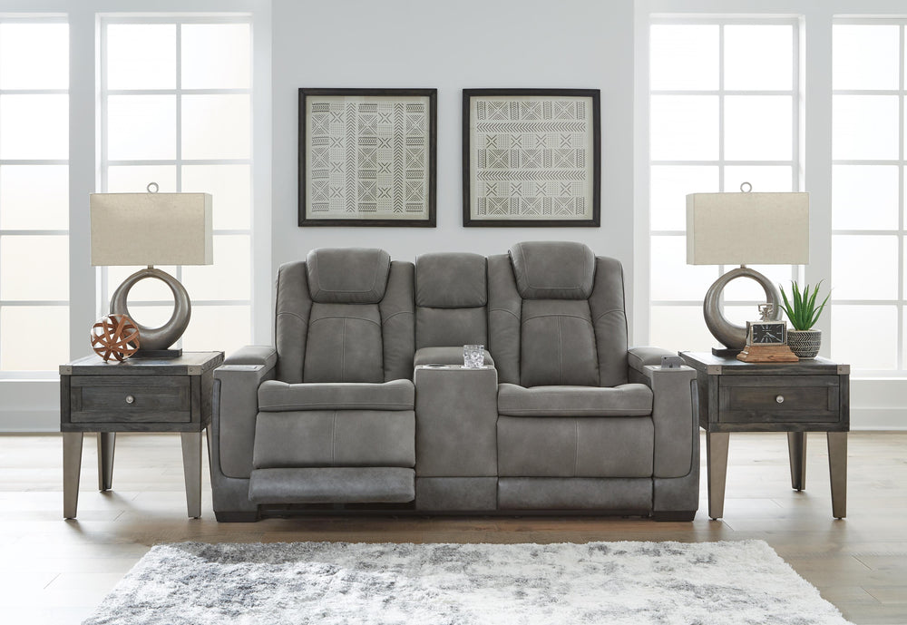 Next-Gen Durapella Power Reclining Loveseat with Console - Slate (2)
