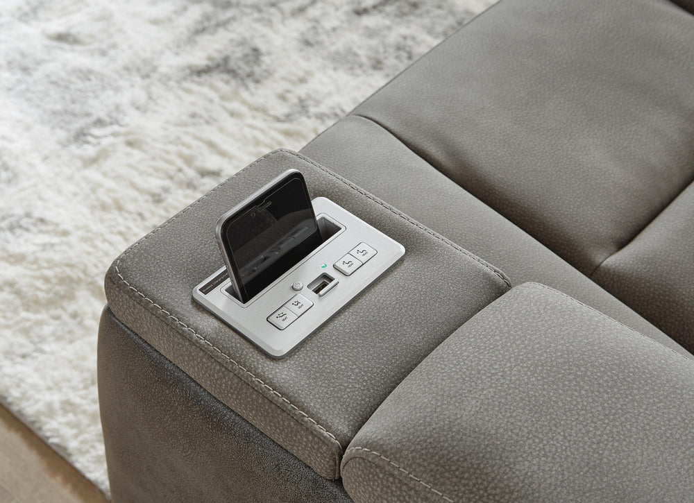 Next-Gen Durapella Power Reclining Loveseat with Console - Slate (10)