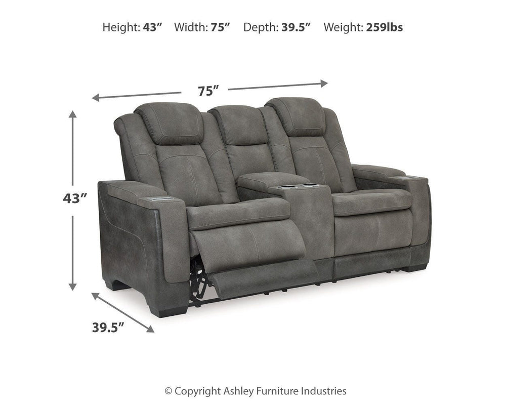 Next-Gen Durapella Power Reclining Loveseat with Console - Slate (14)