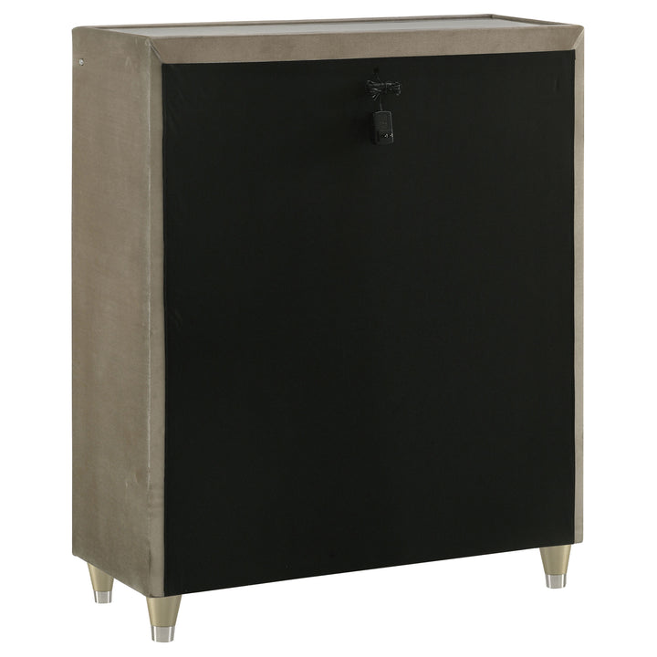 Lorient - 5-Drawer LED Chest Of Drawers - Ivory And Camel
