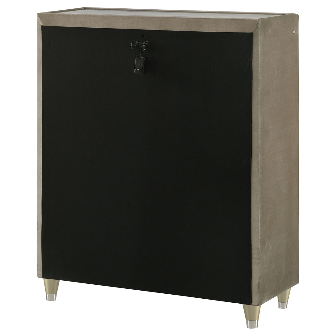 Lorient - 5-Drawer LED Chest Of Drawers - Ivory And Camel