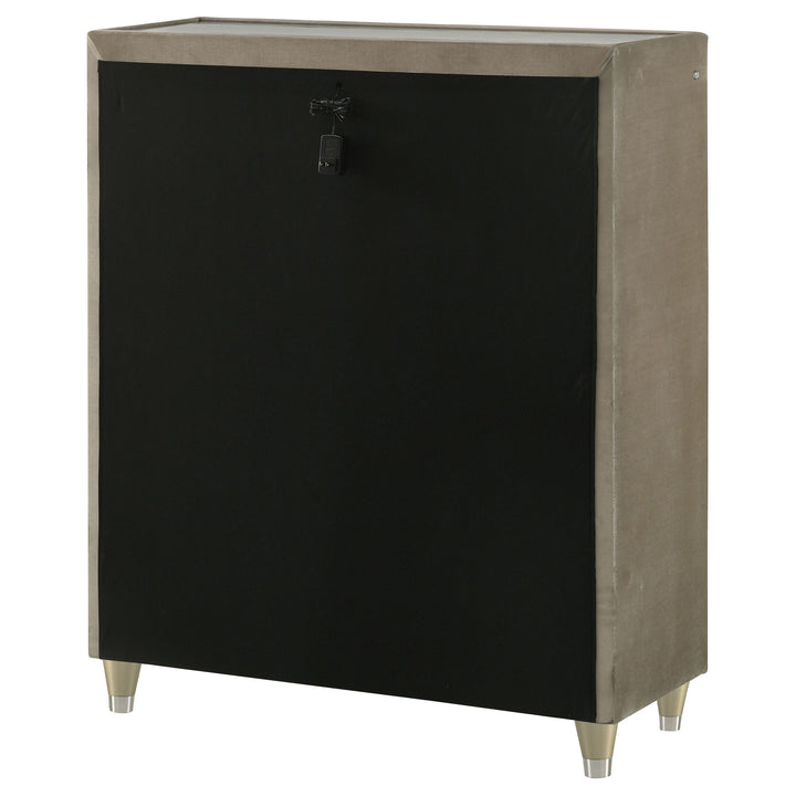 Lorient - 5-Drawer LED Chest Of Drawers - Ivory And Camel