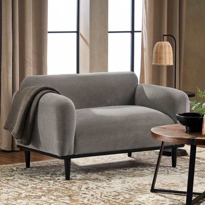 50" Upholstered Loveseat – Dark Gray