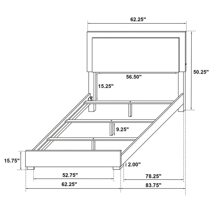 Marceline - Wood Queen LED Panel Bed - White