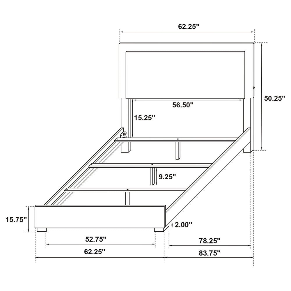 Marceline - Wood Queen LED Panel Bed - White