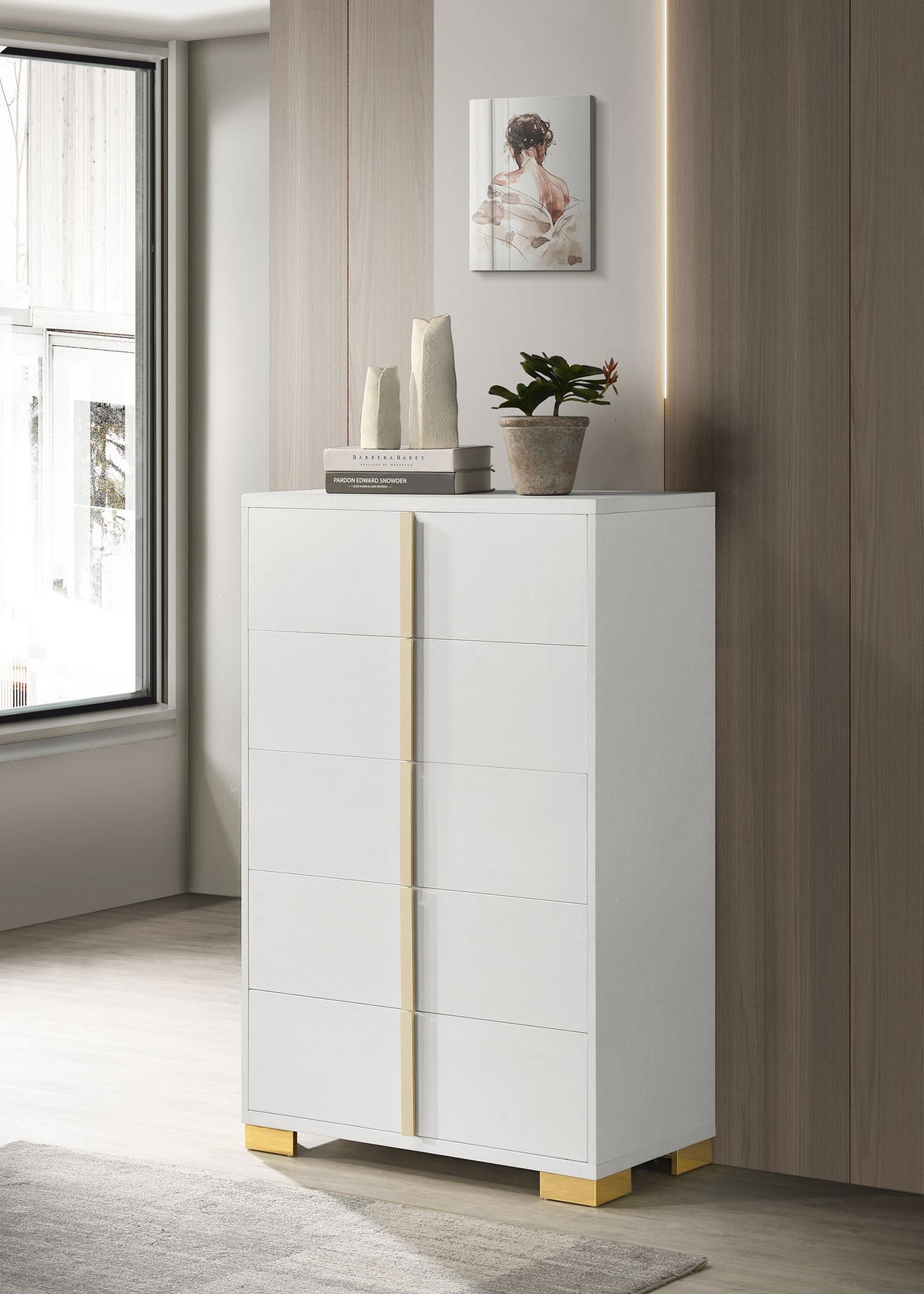 Marceline - 5-Drawer Bedroom Chest - White