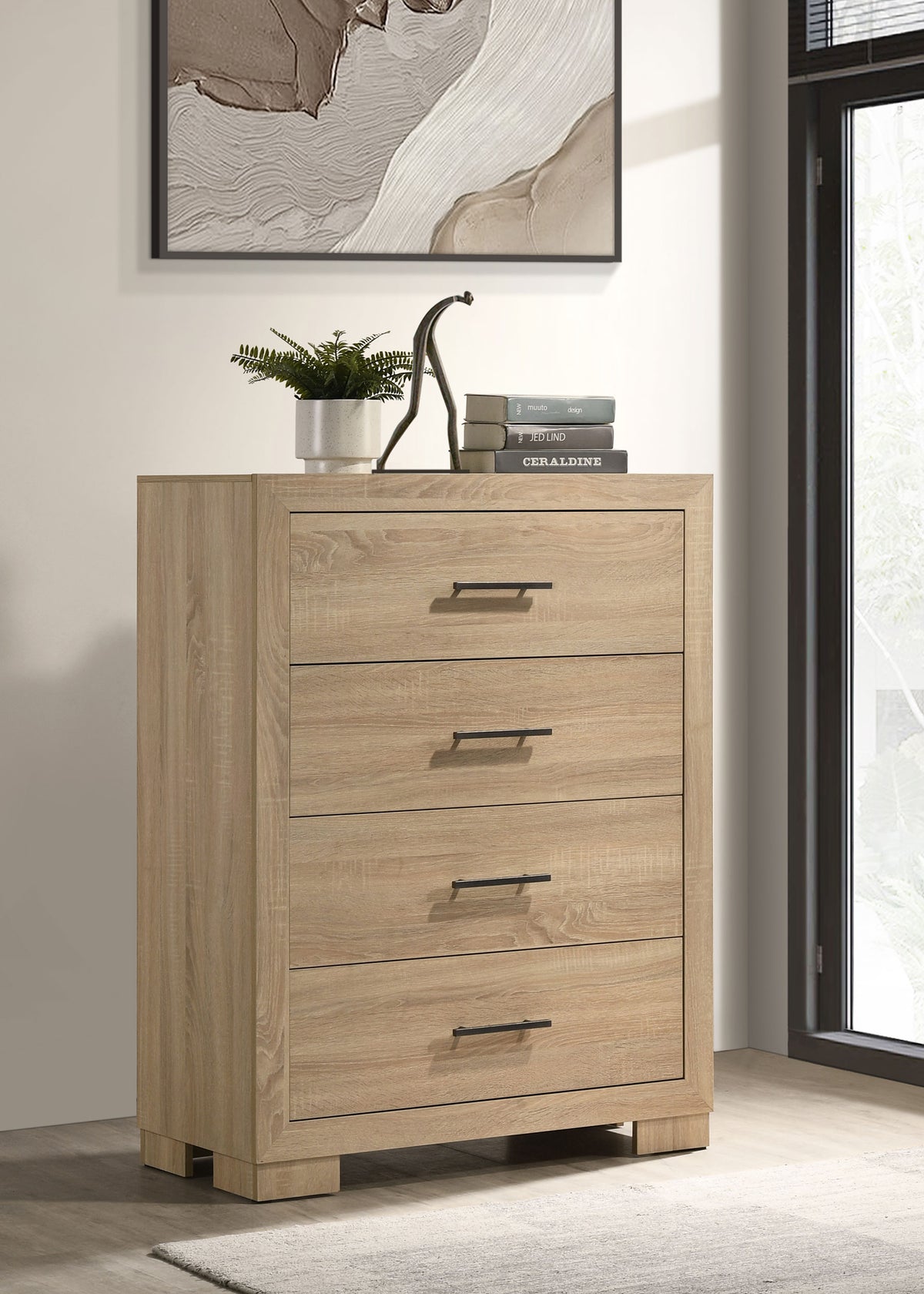 Arielle - 4-Drawer Bedroom Chest Of Drawers - Light Oak